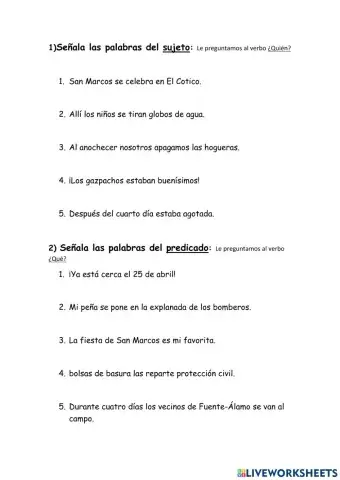 Analiza sujeto y predicado