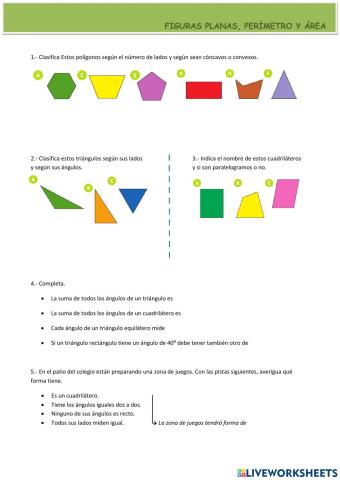 Figuras planas, perímetro y área