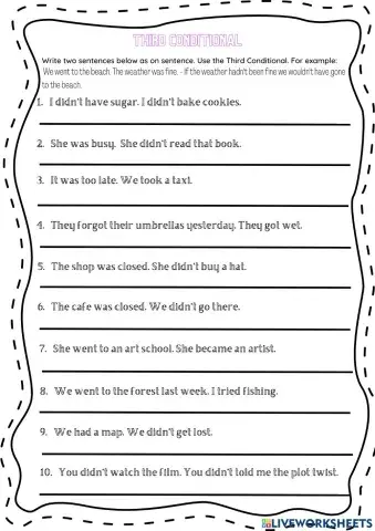 Third Conditional - rewrite sentences