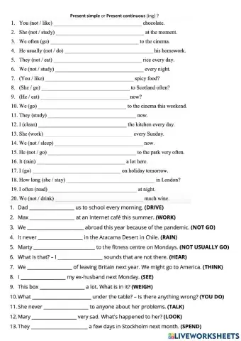 Present simple continuous2