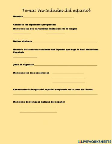 Variedades del español