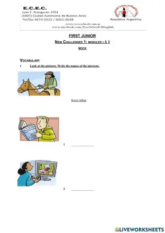 NEW CHALLENGES 1 MODULES I & II MOCK (First Jr. Sat)