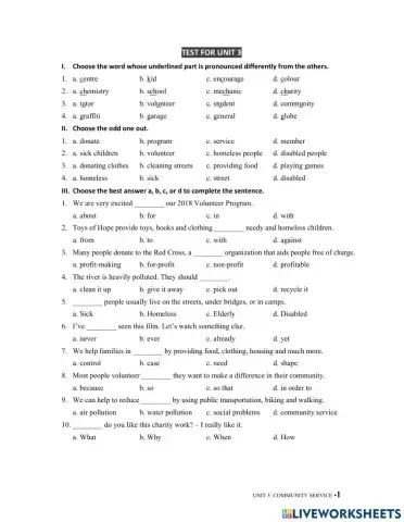 G7 U3 MLH Test for U3