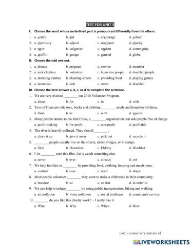 G7 U3 MLH Test for U3