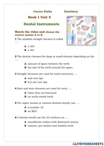 Career Paths             Dentistry  Book 1 Unit 5