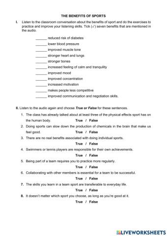 The benefits of sports