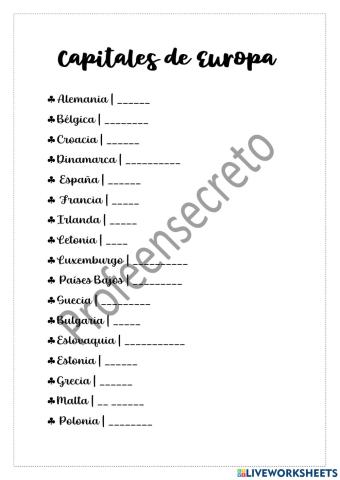 Las capitales de Europa