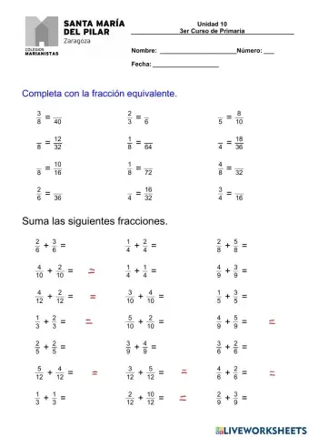 Fraciones ·3ºPrimaria