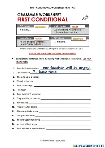 First Conditional Grammar Exercise