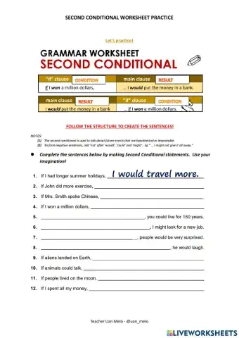 Second Conditional Grammar Exercise