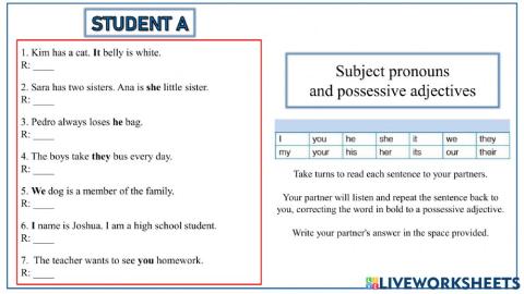 Correct it Student A