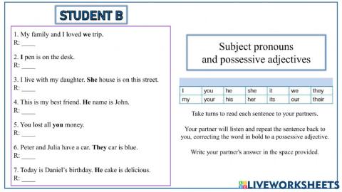 Correct It Student B