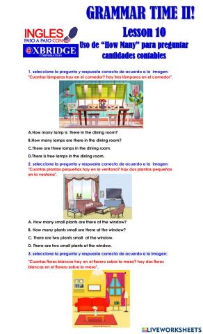 Lección 10 - Uso de How Many para preguntar cantidades contables