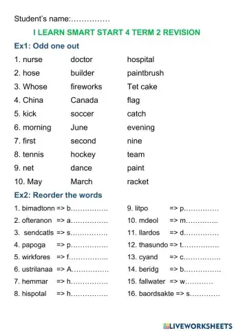 Smart start 4 term 2 revision