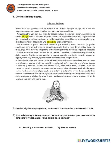 La lectora de cuentos