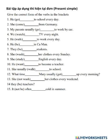 Present simple-continuous-perfect-perfect continuous