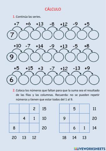 Cálculo y operaciones