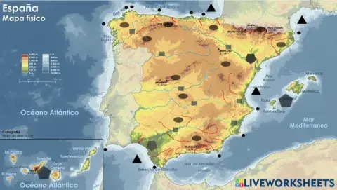 1º ESO, MAPA FÍSICO ESPAÑA-ANDALUCÍA