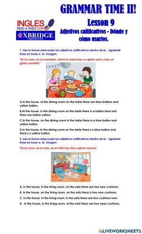 Lección 9 - Adjetivos calificativos - Dónde y cómo usarlos