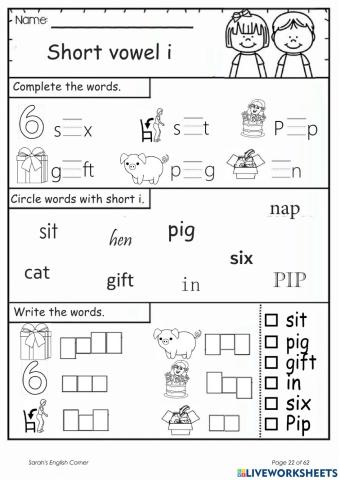 Short vowel i