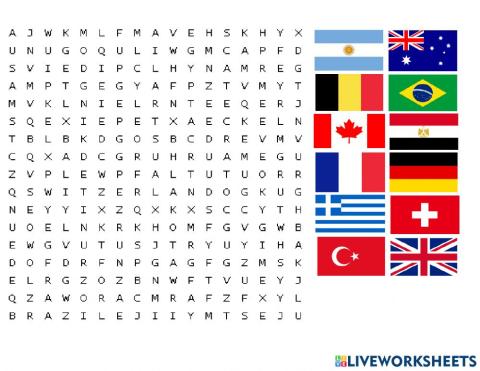Countries word search