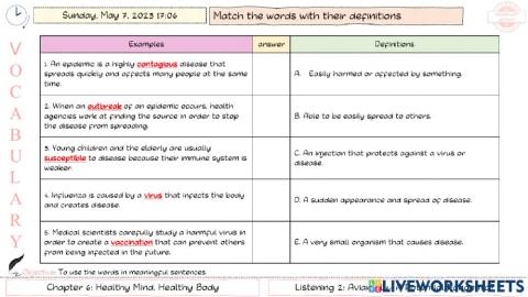 Chapter 6- Listening 2- Vocab