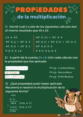 Propiedades de la multiplicación