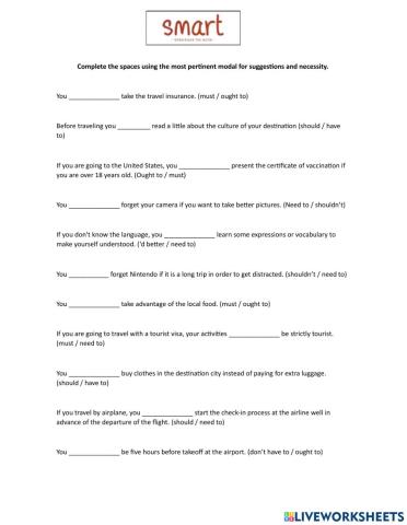 Modals of suggestions and necessity