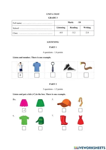 Smart start 3 unit 6 test