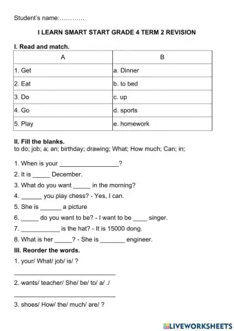 Smart start 4 term 2 review