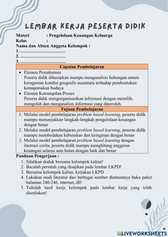 Pengelolaan Keuangan Keluarga