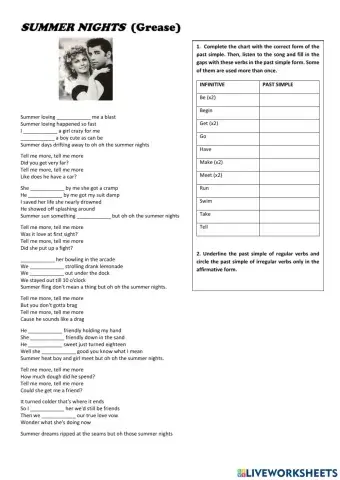 Song: -Summer Nights- (Grease)