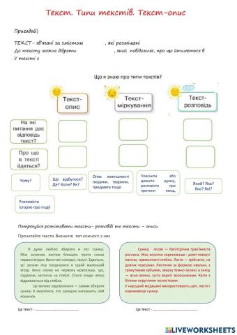 Текст. Типи текстів