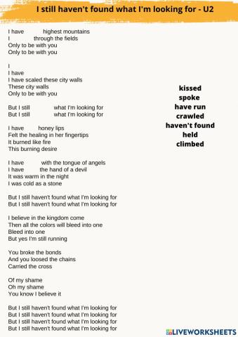 I still haven't found what I'm looking for