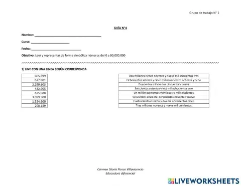 Lectura y escritura de números