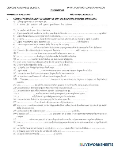 Organos de los sentidos