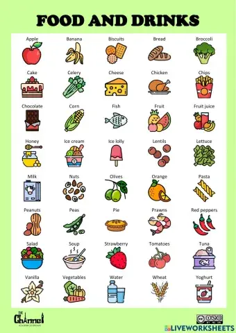 Food and drinks (40 words)