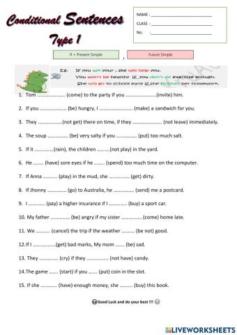 Daily Test 2023 Conditional Sentences Type 1
