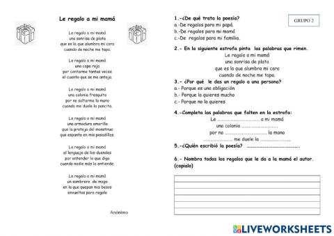 Le regalo a mi mamá - Equipo 2