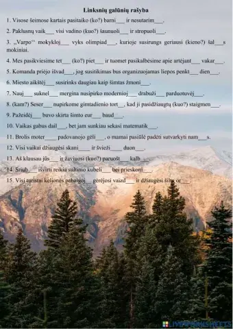 Linksnių galūnių rašyba