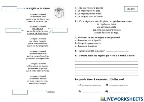 Le regalo a mamá - Equipo 3