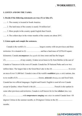 GRADE 7 - Listening - Canada