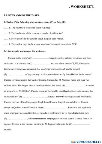 GRADE 7 - Listening - Canada
