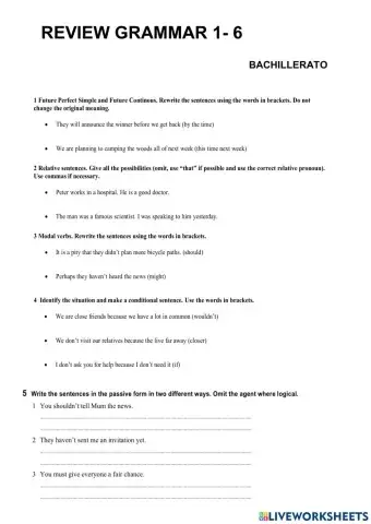 Grammar 1 Bach unit 6