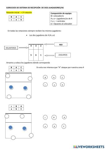 Sistema de recepción de dos jugadores-as