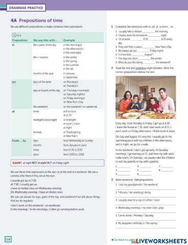 Prepositions of time
