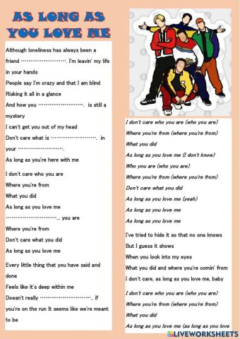 As long as you love me-lyrics
