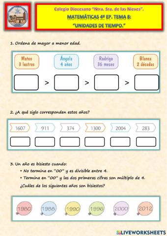 Tema 8. Unidades de tiempo