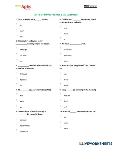 Aptis grammar challenge 2023 - Mr. Sierra