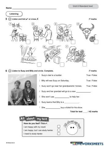 UNIT 6 6º AUDIO TEST